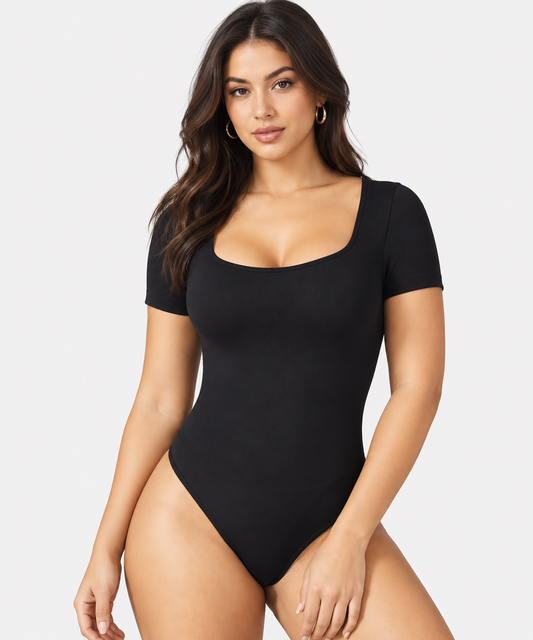 Square Neck Tummy Control Shapewear Bodysuit